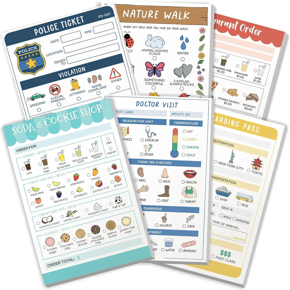 Illustrated Pretend Play Notepads for Make-Believe Adventures — view 1
