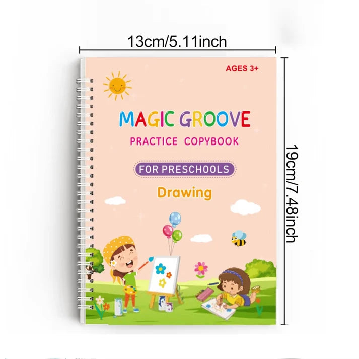 Reusable Grooved Handwriting Practice Books for Letters and Numbers