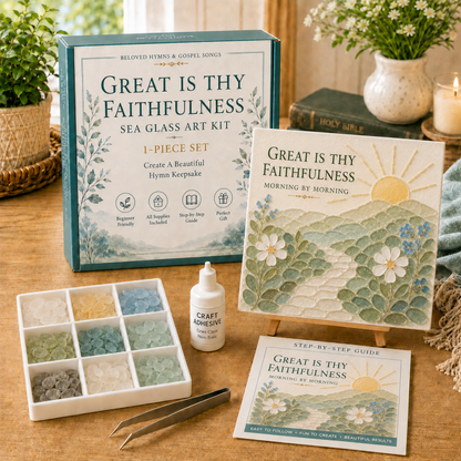 🎵 Beloved Hymns & Gospel Songs Sea Glass Art Kit