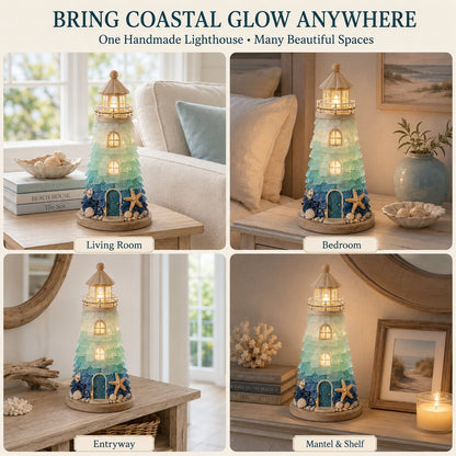 🌊 Beginner-Friendly DIY Lighted Sea Glass-Style Lighthouse Kit Collection | Complete Kit with Sea Glass-Style Pieces, LED Lights & Step-by-Step Guide Included 💕