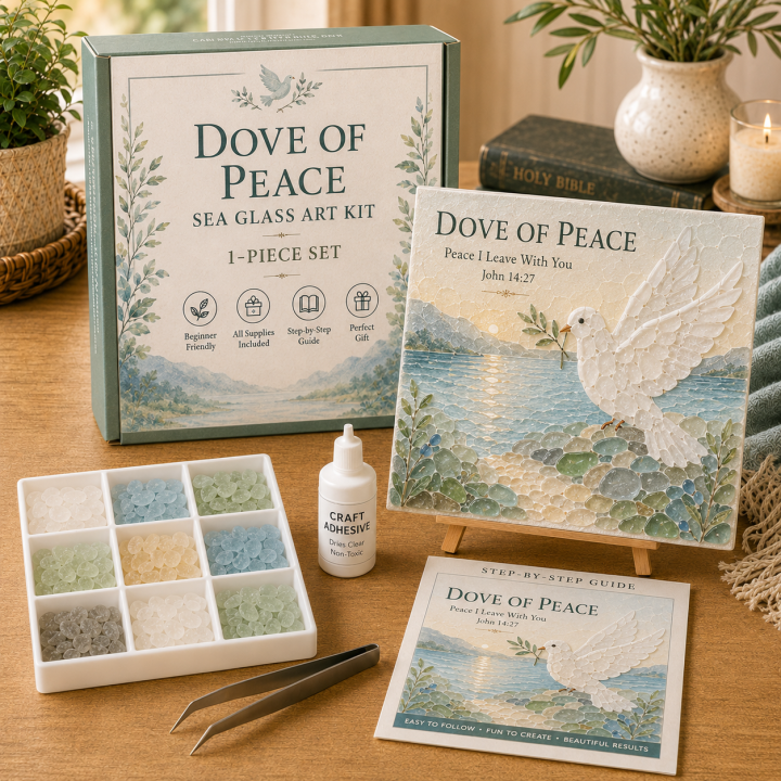 ✨ Faith-Inspired Birds Sea Glass Art Kit Collection
