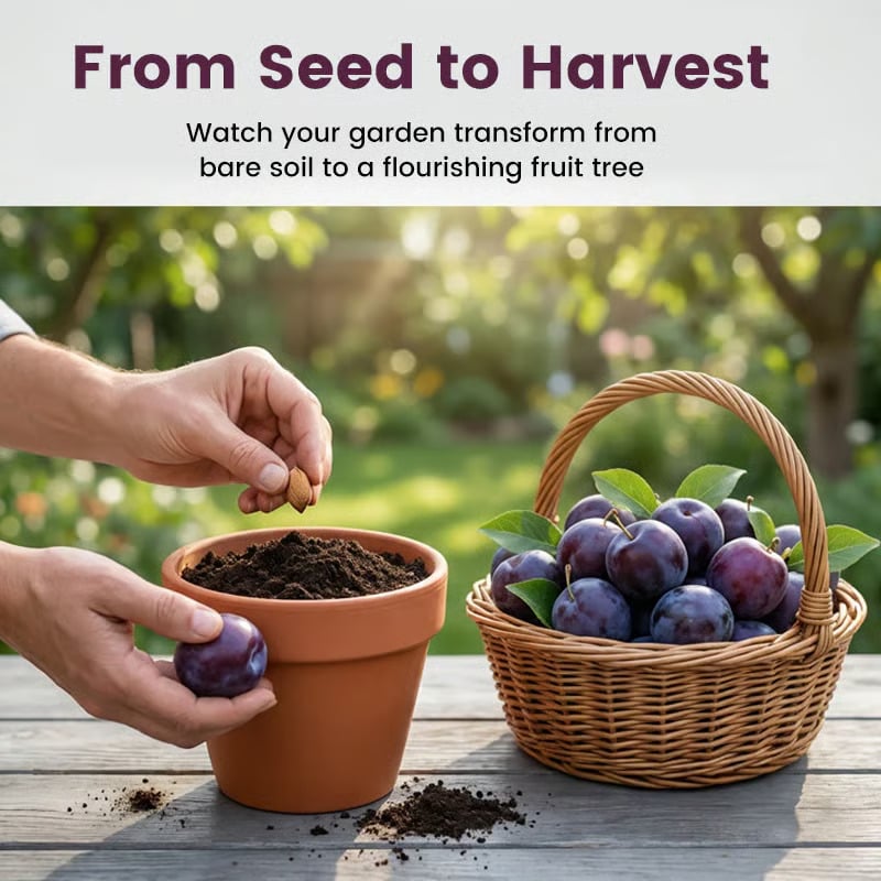 🌳LIMITED-TIME⏰🍑 Heirloom Non-GMO Grafted Plum Tree Live Seeds