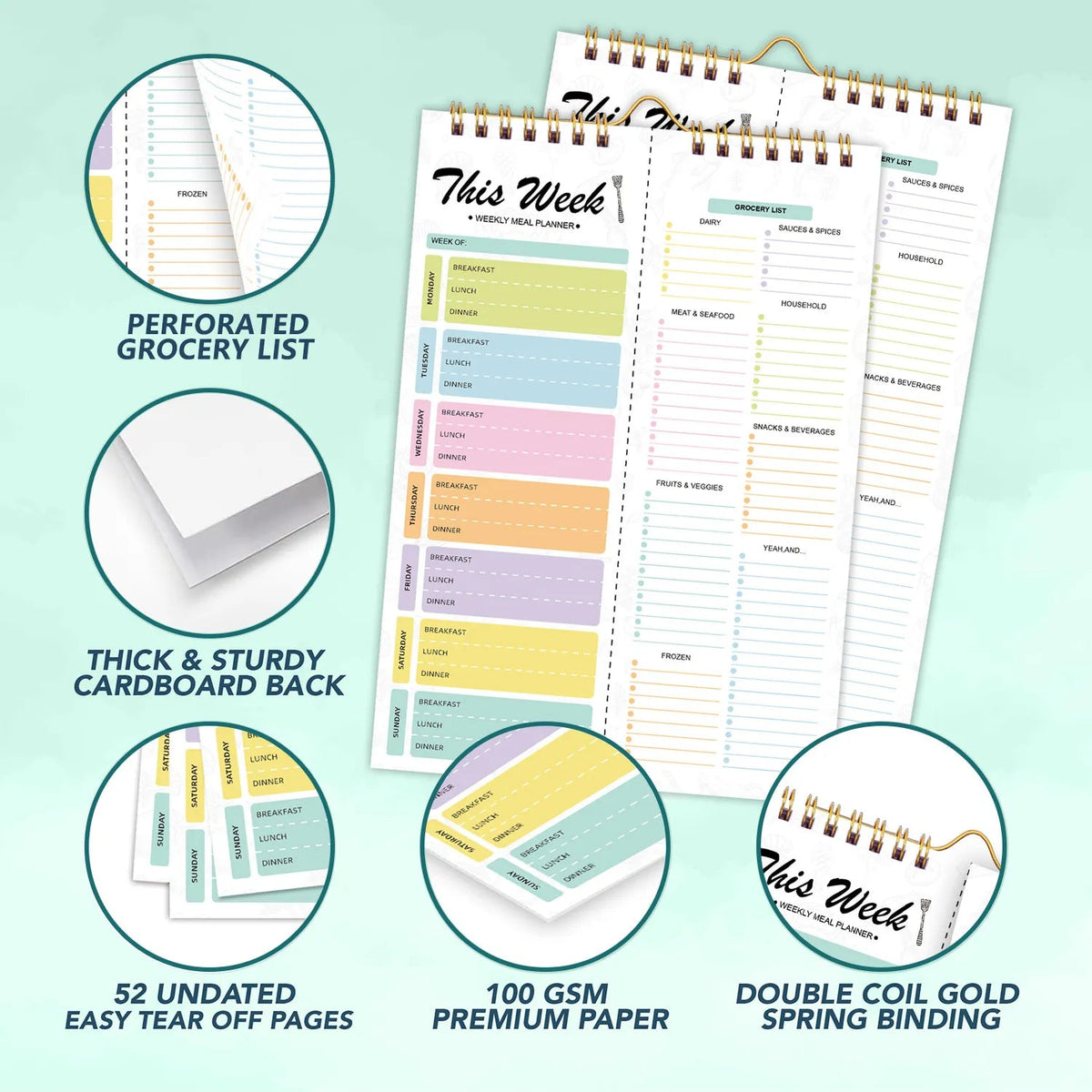 Magnetic Weekly Meal Planner Board for Kitchen Planning