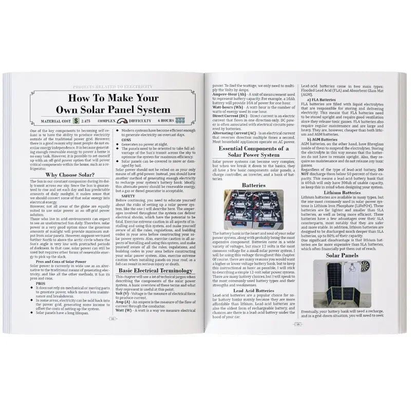 No Grid Survival Projects Illustrated DIY Reference Book