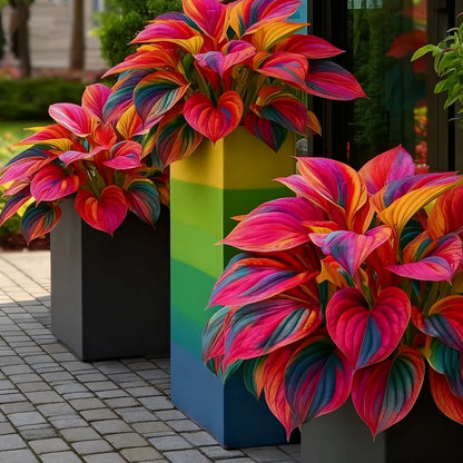 🌈🔥 Limited Edition Rainbow Flame Hostas -Rare Multicolor Foliage. Exclusive to Our Store 🌸
