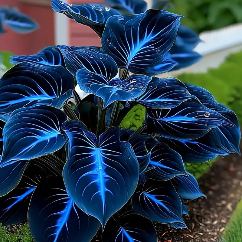 🌌Rare Midnight Hostas Seeds – Like Stars Sprinkled on Every Leaf