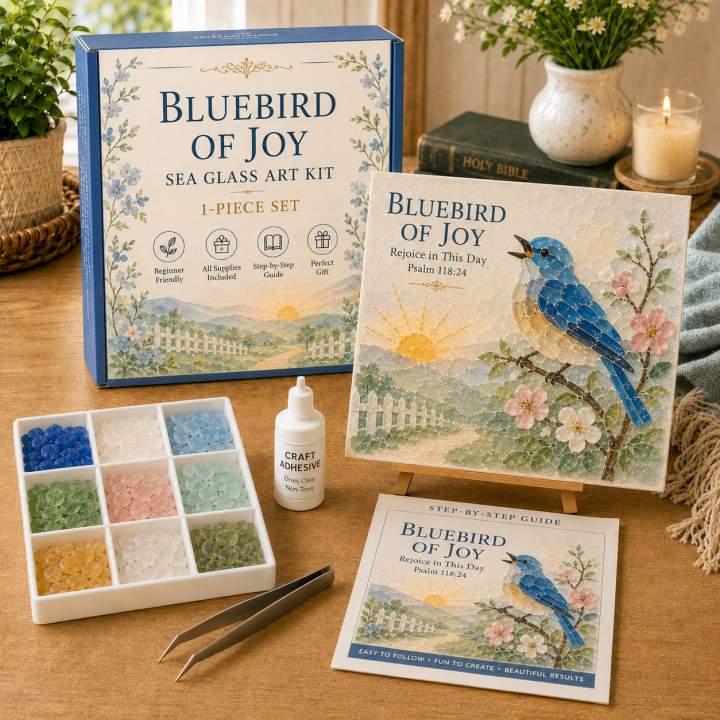 ✨ Faith-Inspired Birds Sea Glass Art Kit Collection