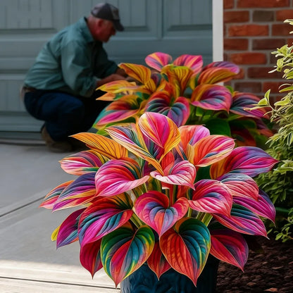 🌈🔥 Limited Edition Rainbow Flame Hostas -Rare Multicolor Foliage. Exclusive to Our Store 🌸