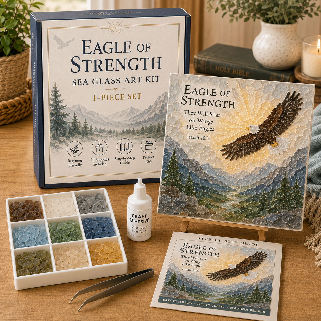 ✨ Faith-Inspired Birds Sea Glass Art Kit Collection
