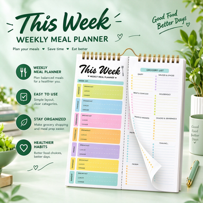 Magnetic Weekly Meal Planner Board for Kitchen Planning