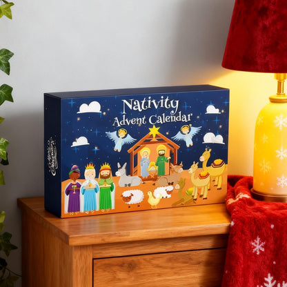 2026 Nativity Advent Calendar with Illustrated Scene Pieces