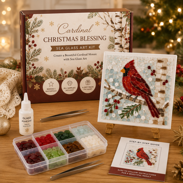 🎄 DIY Christmas Sea Glass Art Kit Collection
