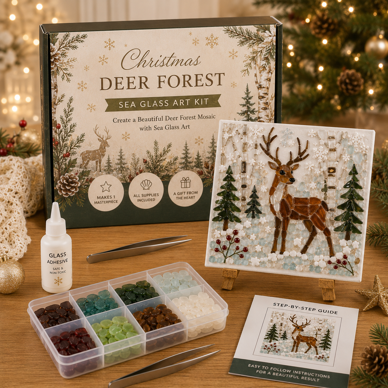 🎄 DIY Christmas Sea Glass Art Kit Collection
