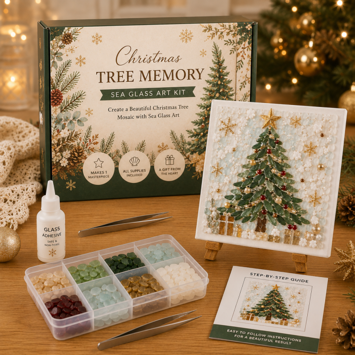 🎄 DIY Christmas Sea Glass Art Kit Collection