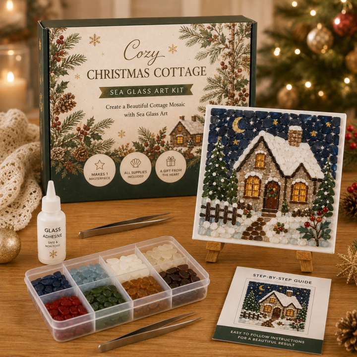 🎄 DIY Christmas Sea Glass Art Kit Collection