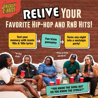 Song Lyric Trivia Card Game for Throwback Music Nights