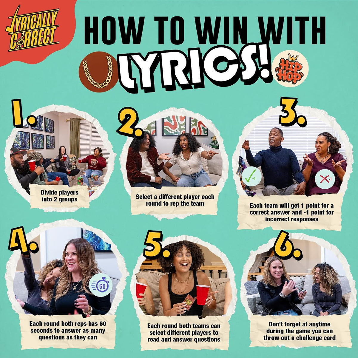 Song Lyric Trivia Card Game for Throwback Music Nights