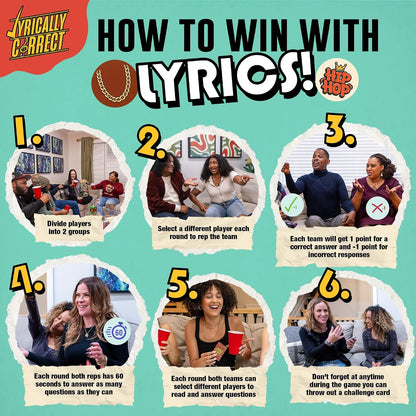 Song Lyric Trivia Card Game for Throwback Music Nights