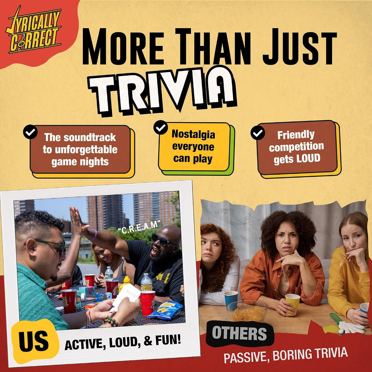 Song Lyric Trivia Card Game for Throwback Music Nights