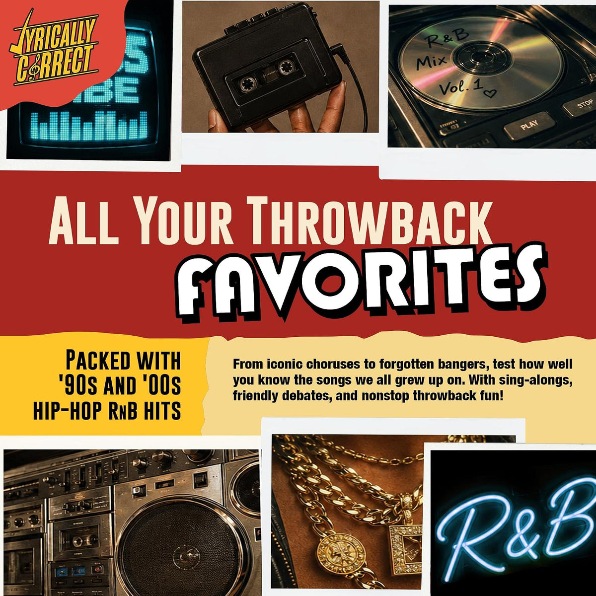 Song Lyric Trivia Card Game for Throwback Music Nights