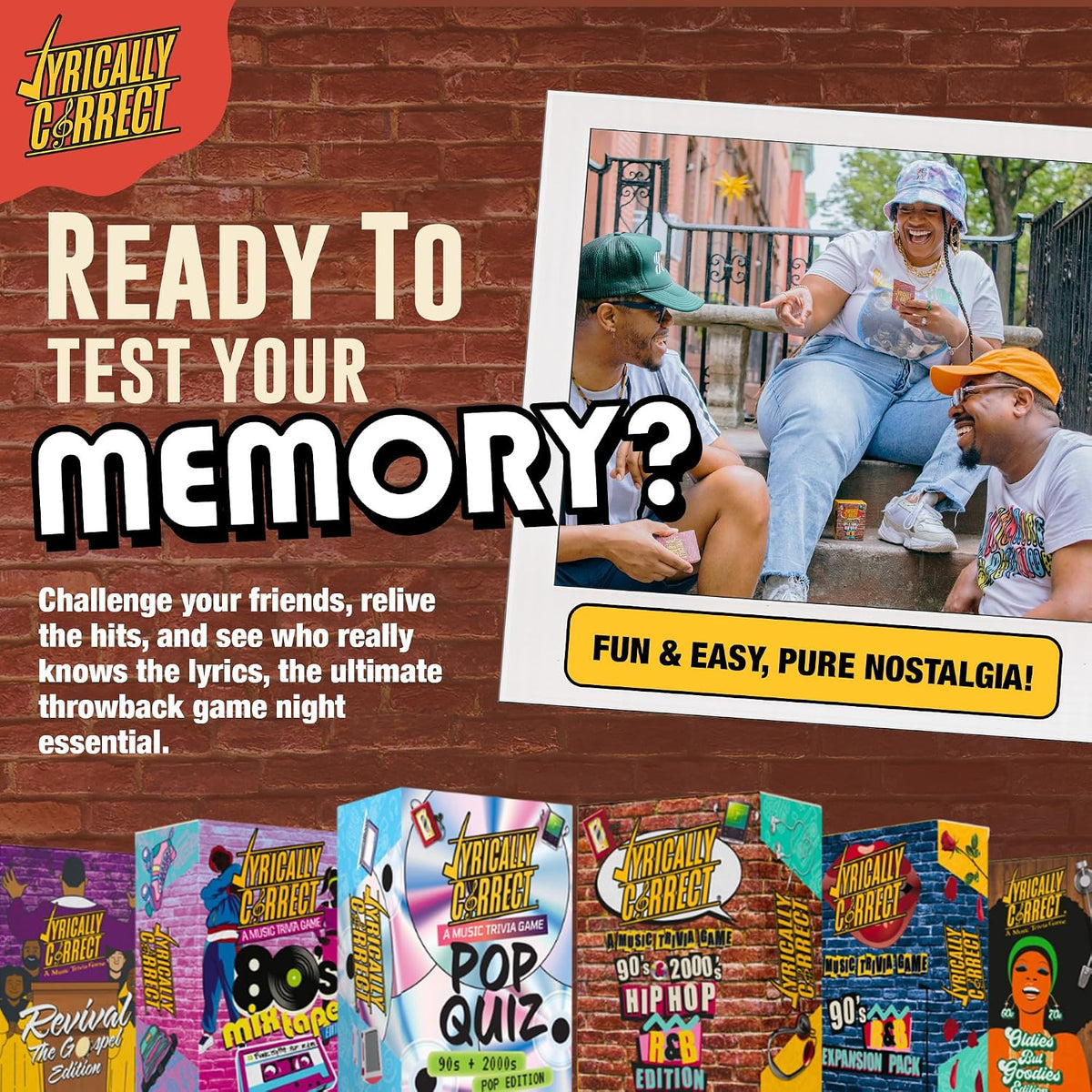 Song Lyric Trivia Card Game for Throwback Music Nights