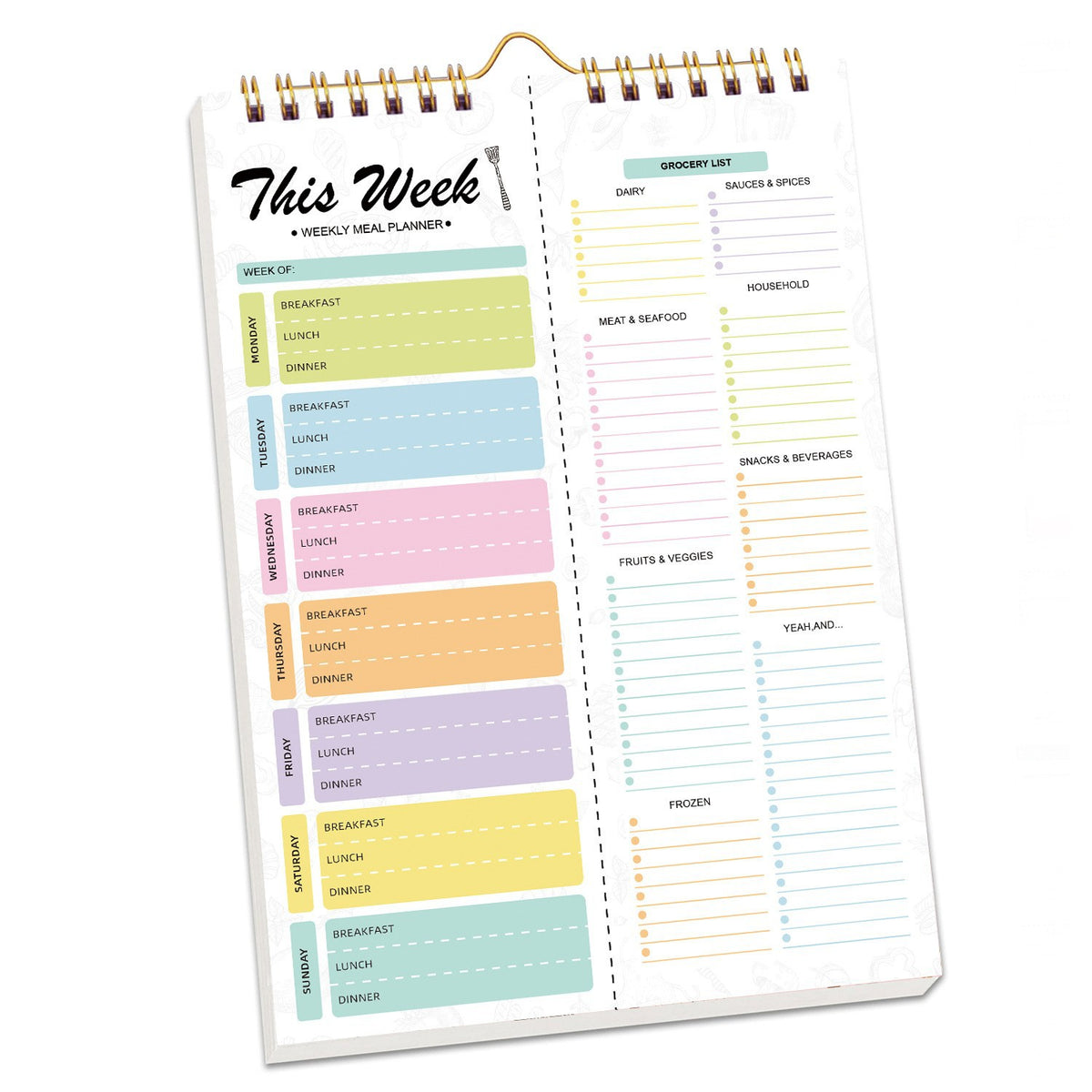 Magnetic Weekly Meal Planner Board for Kitchen Planning