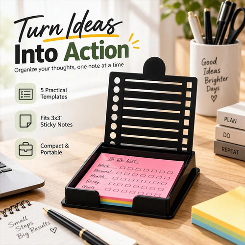 Sticky Note Holder with Reusable Planning Stencils, Holder Only