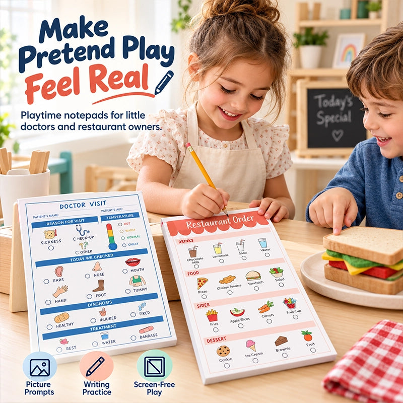 Illustrated Pretend Play Notepads for Make-Believe Adventures