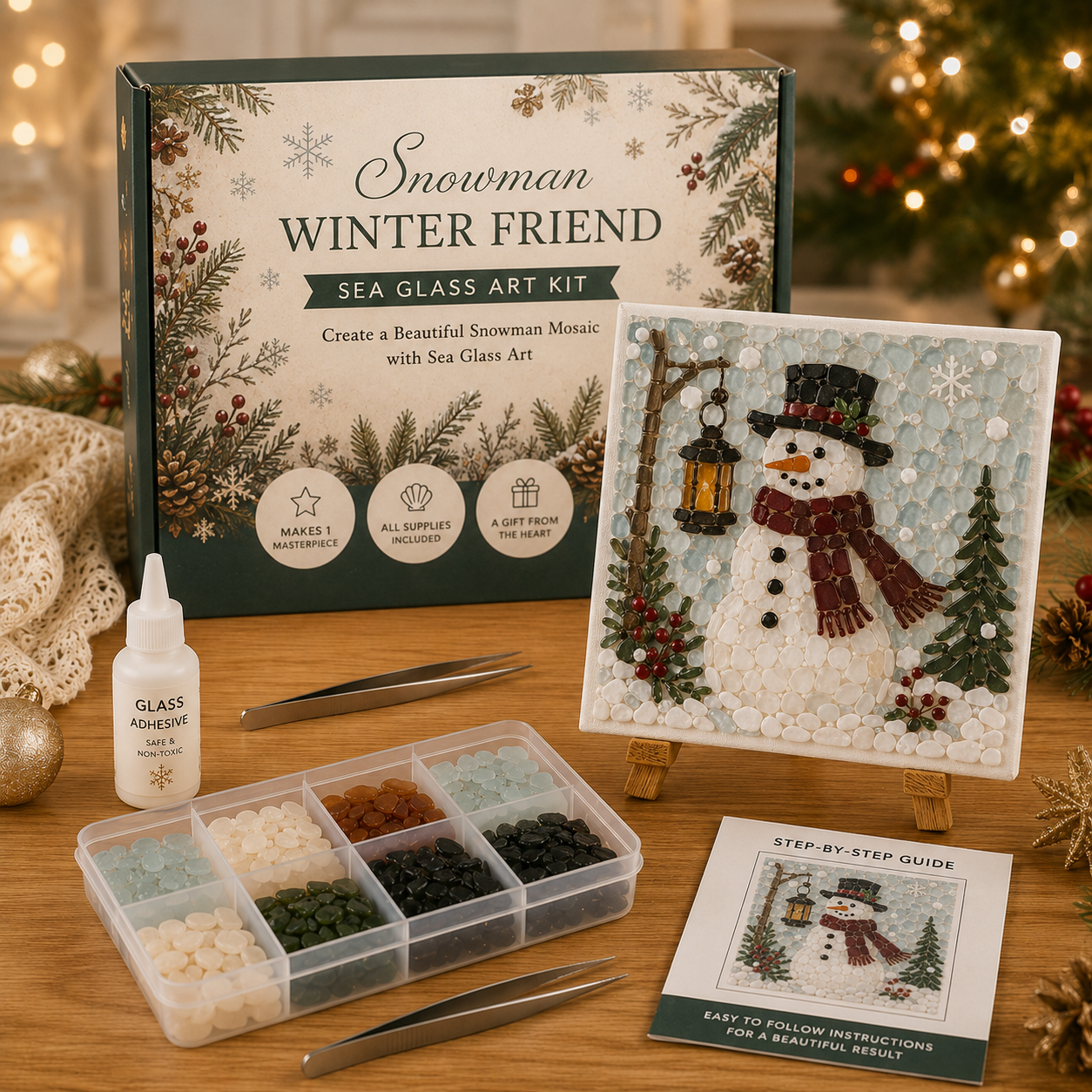 🎄 DIY Christmas Sea Glass Art Kit Collection