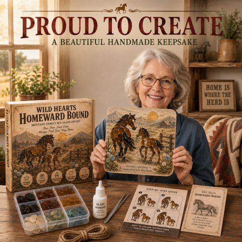 🌾 Mustang Family Memories DIY Sea Glass Art Kit