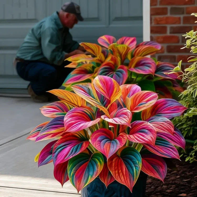 🌌Rare Midnight Hostas Seeds – Like Stars Sprinkled on Every Leaf