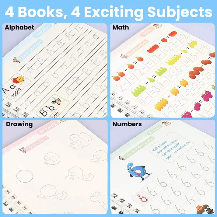 Reusable Grooved Handwriting Practice Books for Letters and Numbers