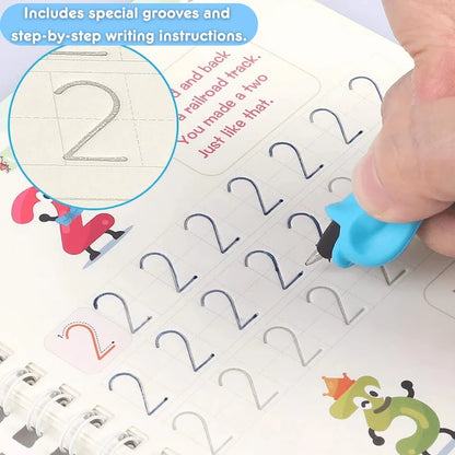 Reusable Grooved Handwriting Practice Books for Letters and Numbers