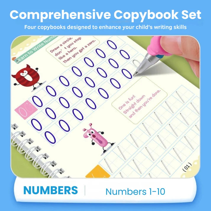 Reusable Grooved Handwriting Practice Books for Letters and Numbers