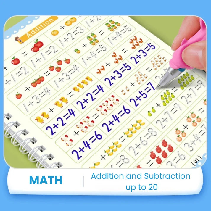Reusable Grooved Handwriting Practice Books for Letters and Numbers