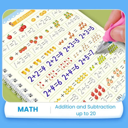 Reusable Grooved Handwriting Practice Books for Letters and Numbers