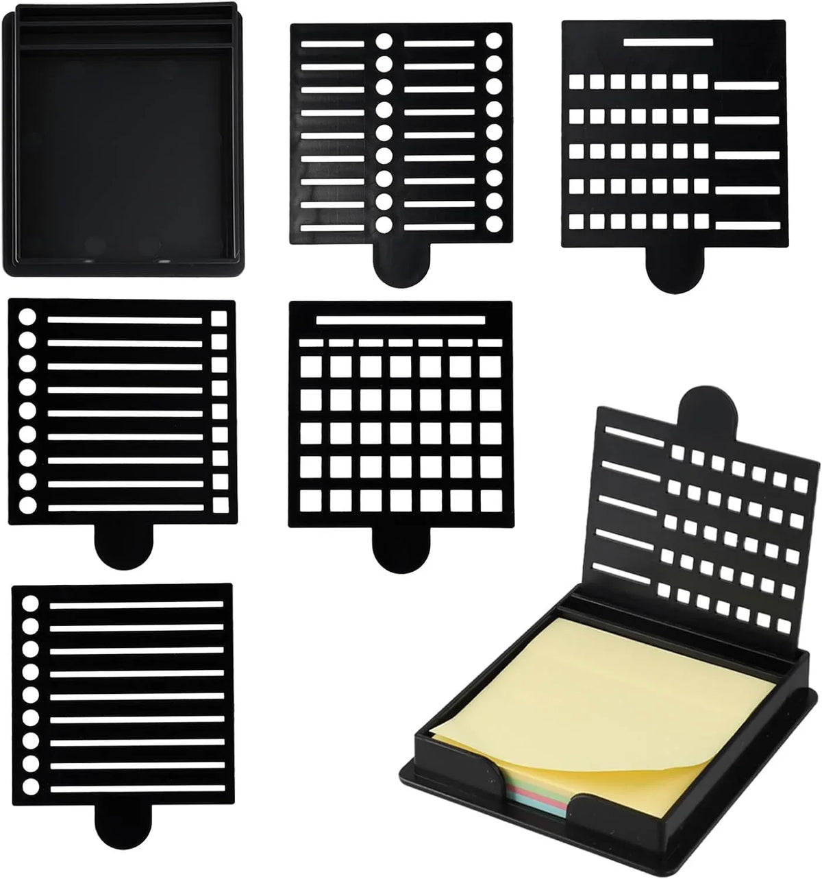 Sticky Note Holder with Reusable Planning Stencils, Holder Only — view 1